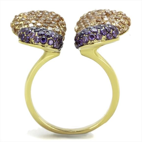 Stainless Steel Butterfly AAA grade CZ Ring 9 - Picture 6 of 8